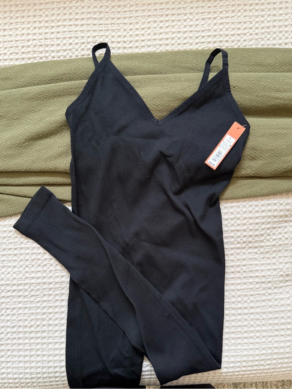 Target Black Ribbed V-Neck Sleeveless Jumpsuit